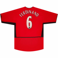 Ferdinand #6 Manchester United Retro Home Jersey 2002/04