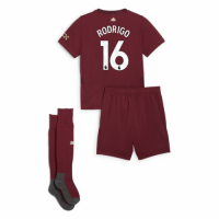 RODRIGO #16 Kids Manchester City Third Full Jersey Kit 2024/25