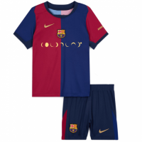 Kids Barcelona x Coldplay Home Jersey Kit 2024/25