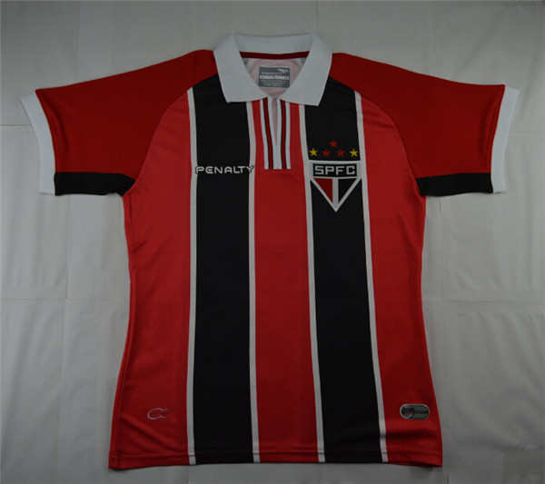 2015 Sao Paulo FC Away Red&Black Jersey Shirt