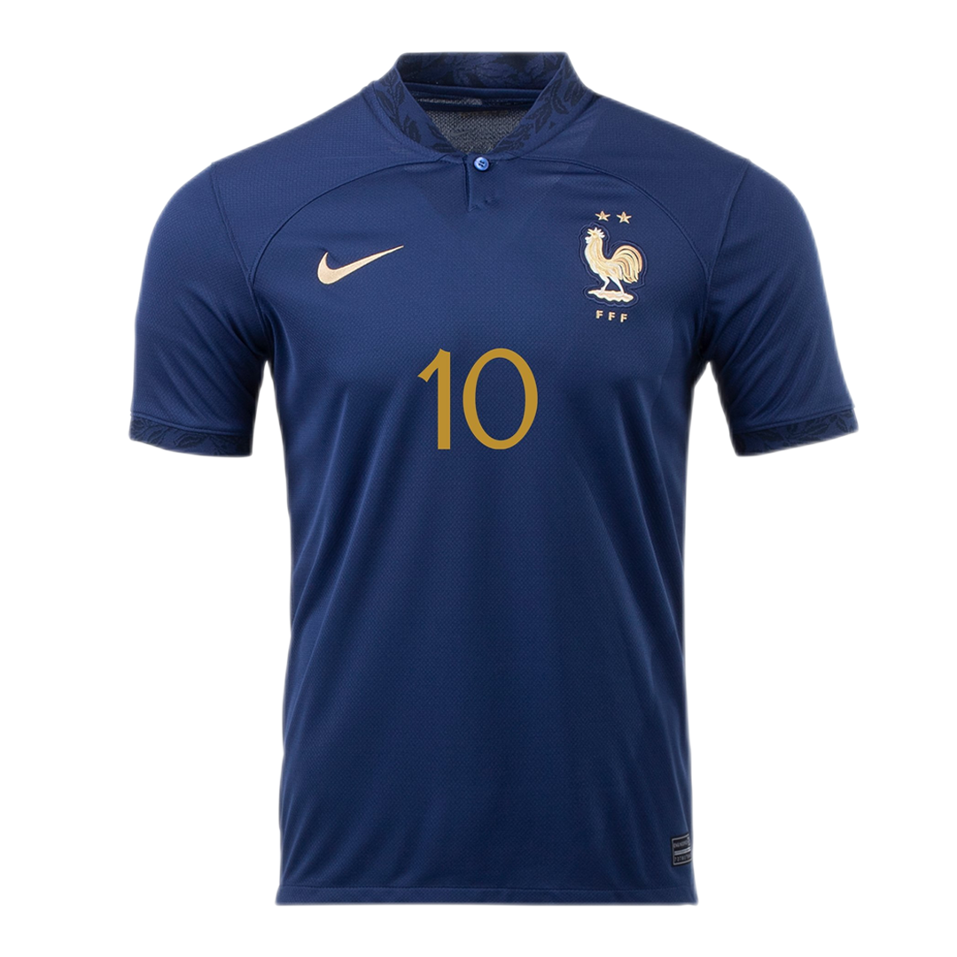 France MBAPPE #10 Jersey Home Replica World Cup 2022