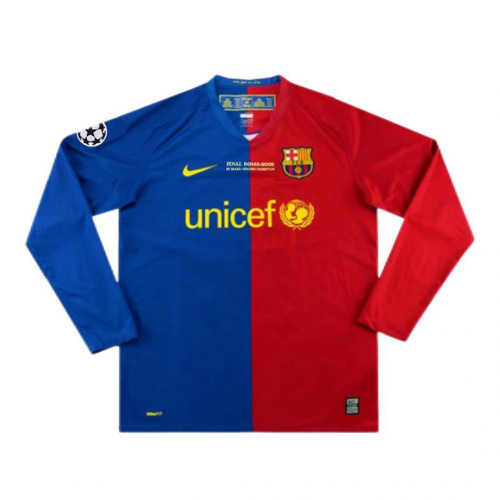 Barcelona Messi #10 UCL Final Retro Long Sleeve Home 2008/09