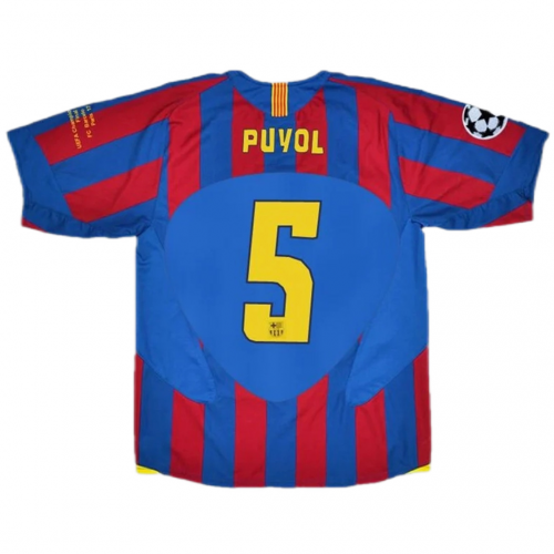 Puyol #5 Retro Barcelona UCL Final Home Jersey 2005/06