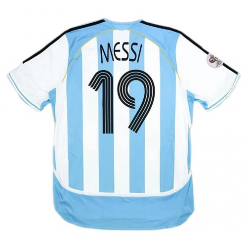 Messi #19 Retro Argentina Home Jersey World Cup 2006