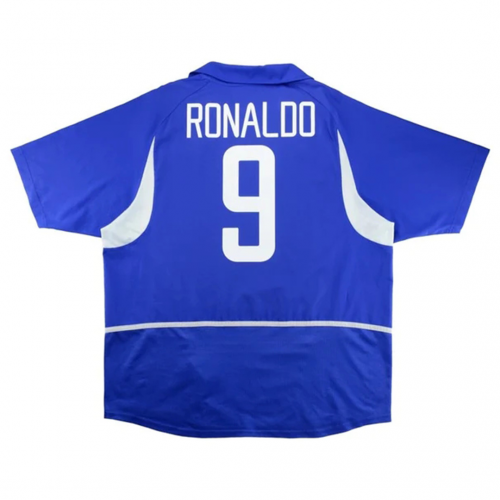 Brazil Ronaldo #9 Retro Jersey Away World Cup 2002