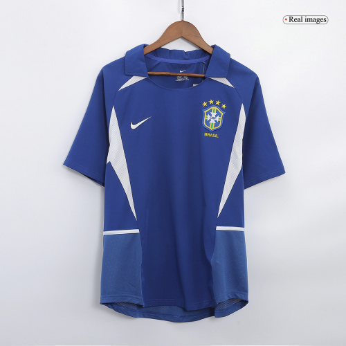 Brazil Ronaldinho #11 Retro Jersey Away World Cup 2002