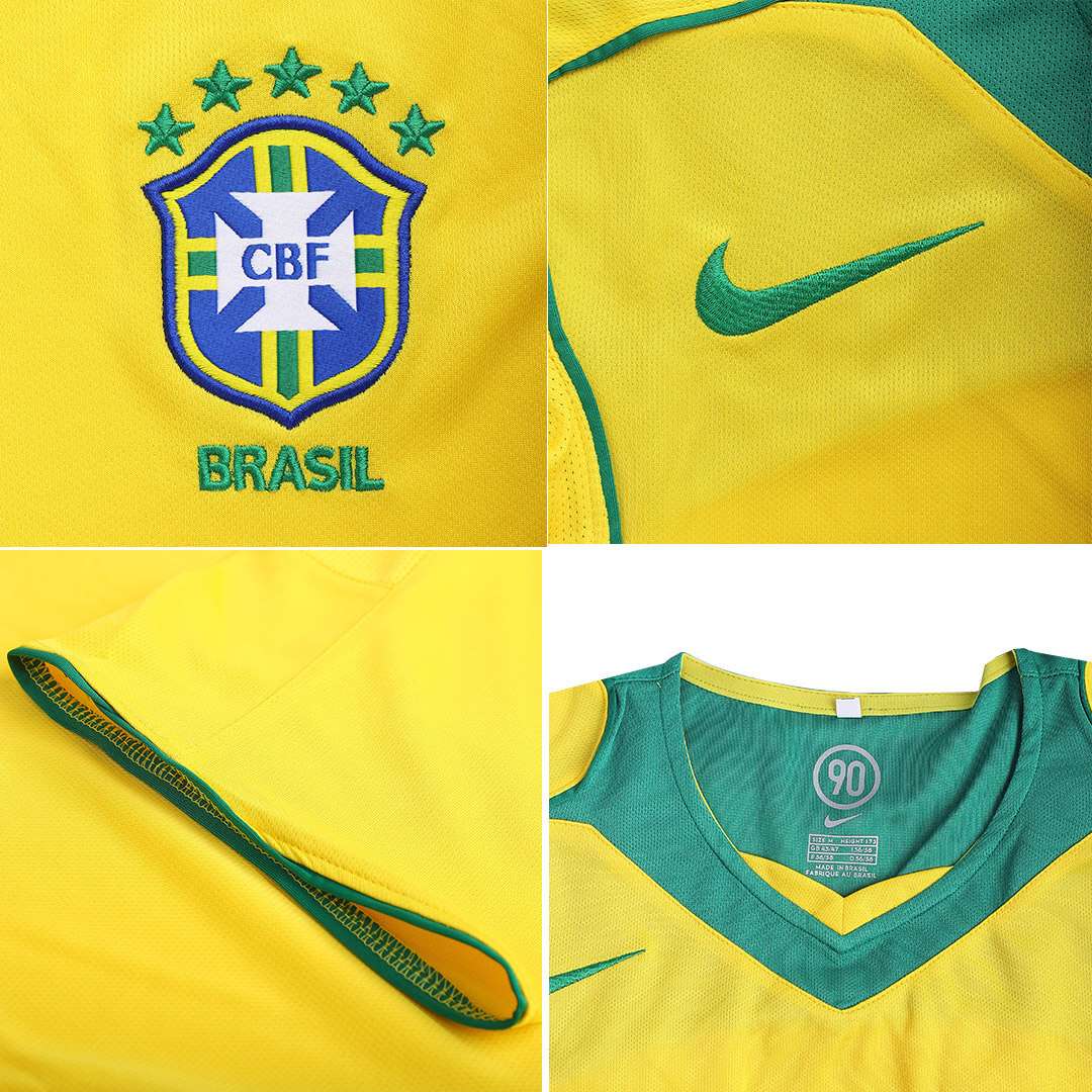 Brazil Ronaldinho #10 Retro Jersey Home 2004