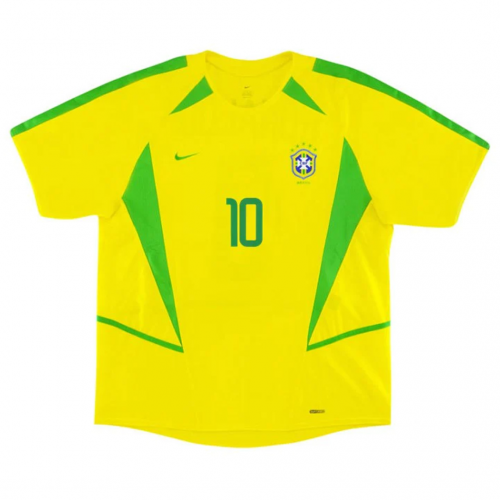 Brazil RIVALDO #10 Retro Jersey Home World Cup 2002