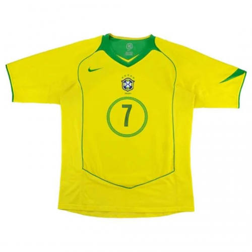 Brazil ADRIANO #7 Retro Jersey Home 2004