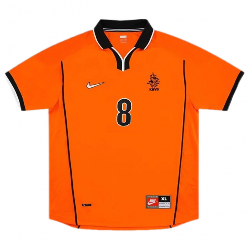 BERGKAMP #8 Retro Netherlands Home Jersey World Cup 1998