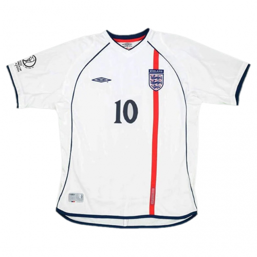 Owen #10 Retro England Home Jersey World Cup 2002