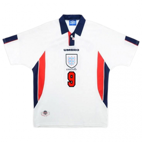 Shearer #9 Retro England Home Jersey World Cup 1998