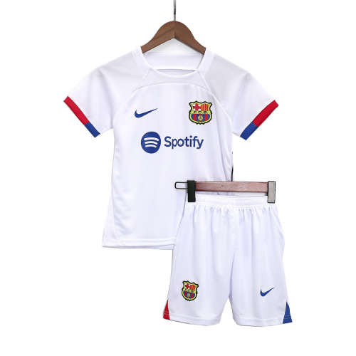 Kids Barcelona Away Jersey Kit 2023/24