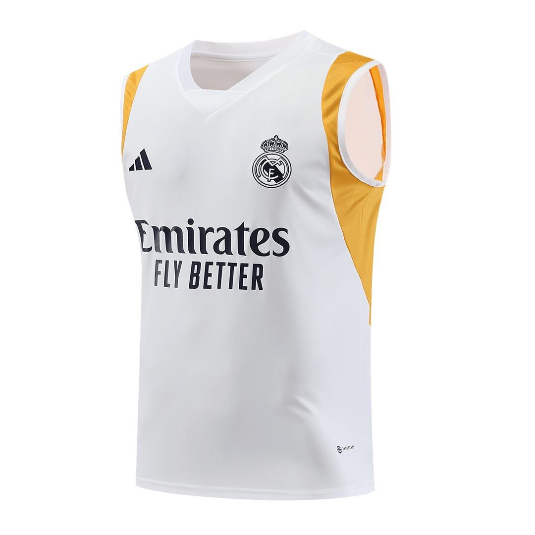 Real Madrid Sleeveless Training Kit (Top+Shorts) White 2023/24