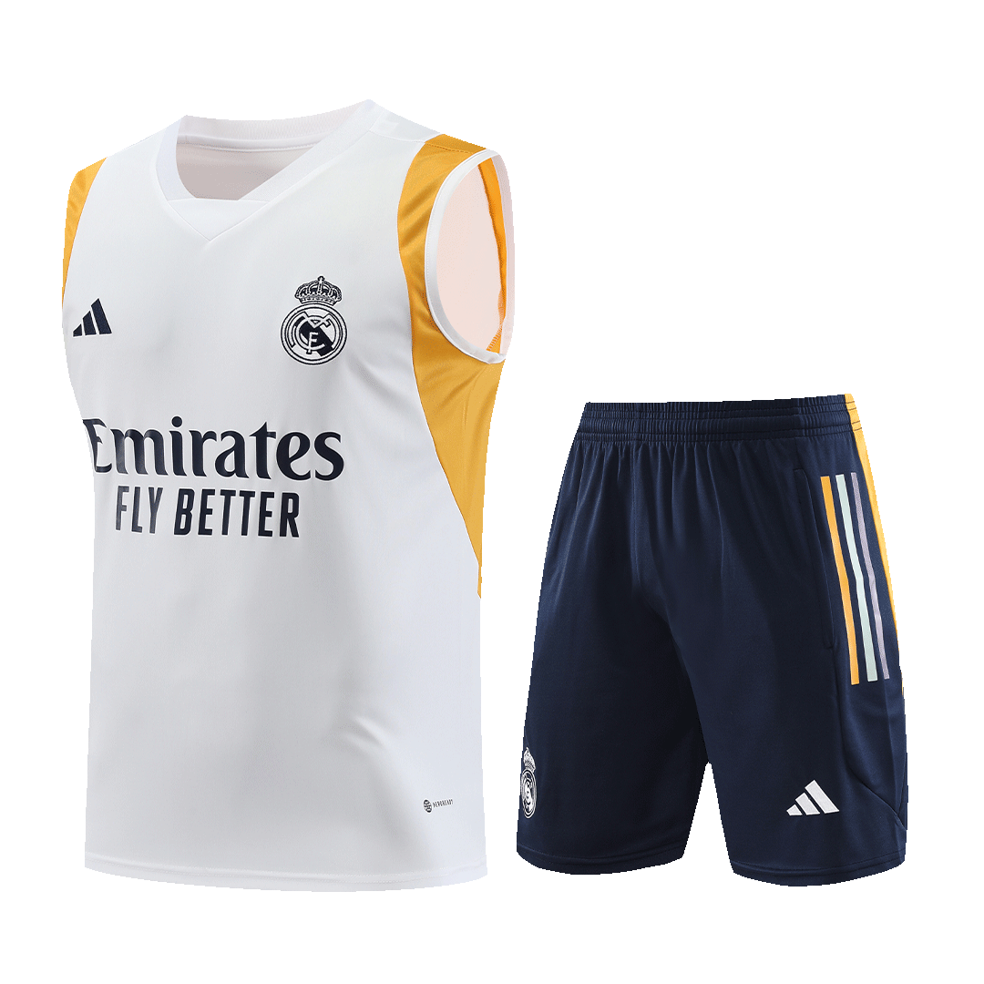 Real Madrid Sleeveless Training Kit (Top+Shorts) White 2023/24