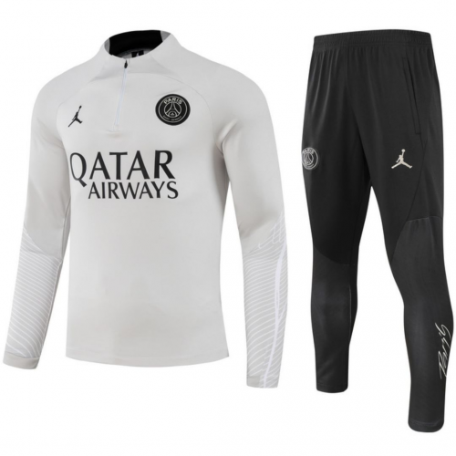 PSG Zipper Sweatshirt Kit(Top+Pants) Gray 2023/24