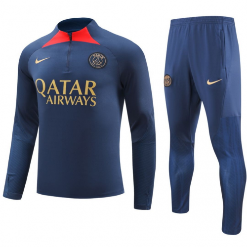 PSG Zipper Sweatshirt Kit(Top+Pants) Navy 2023/24