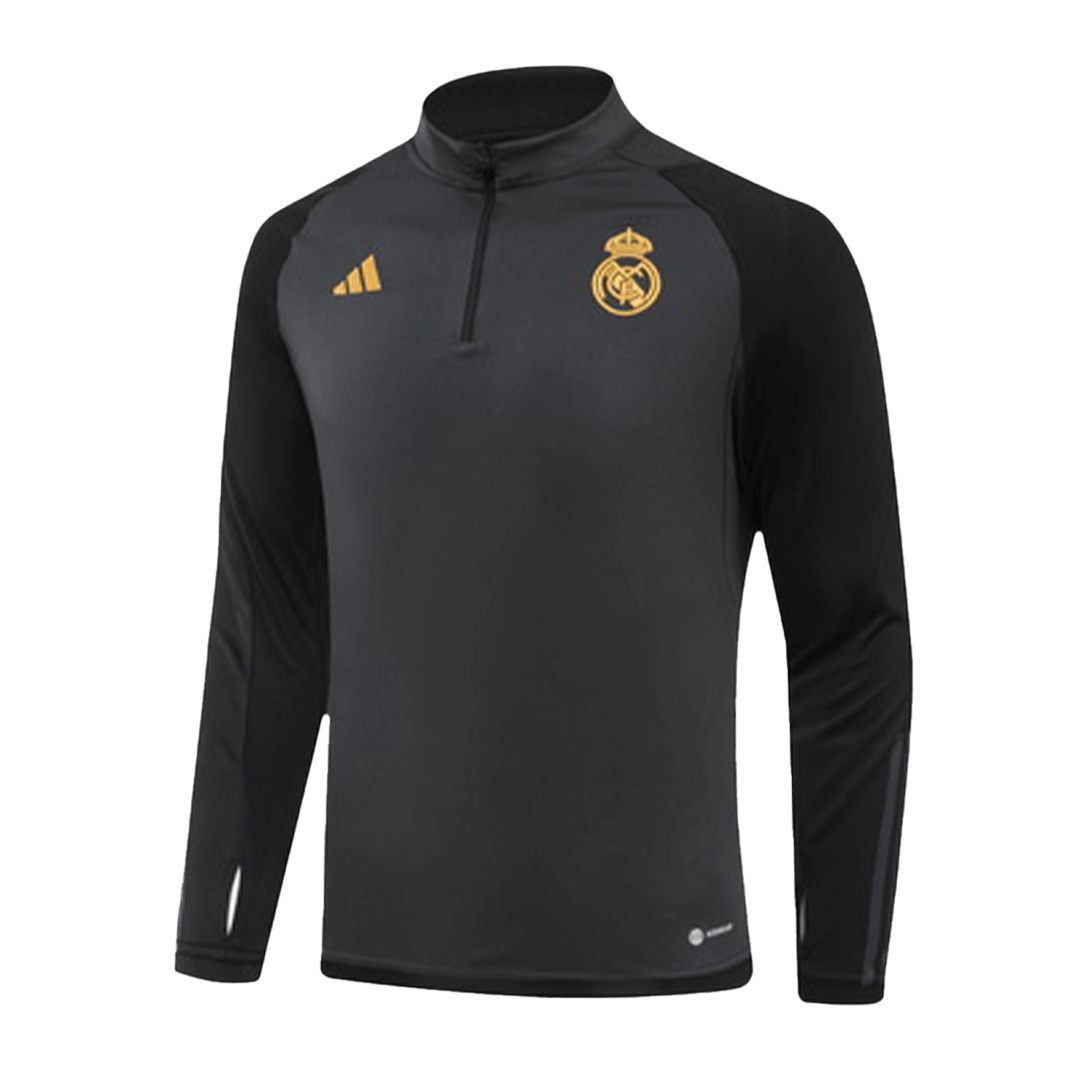 Real Madrid Zipper Sweatshirt Kit(Top+Pants) Black 2023/24