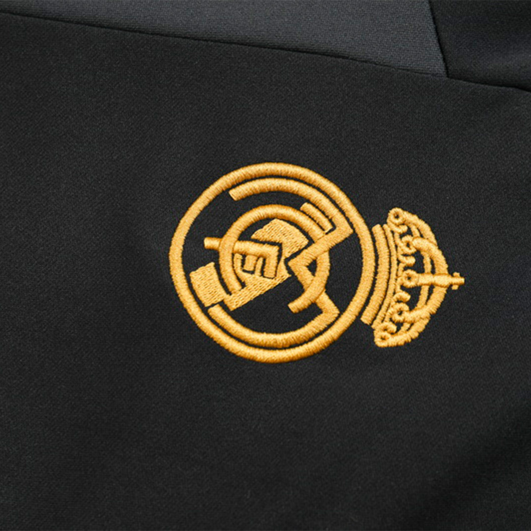 Real Madrid Zipper Sweatshirt Kit(Top+Pants) Black 2023/24