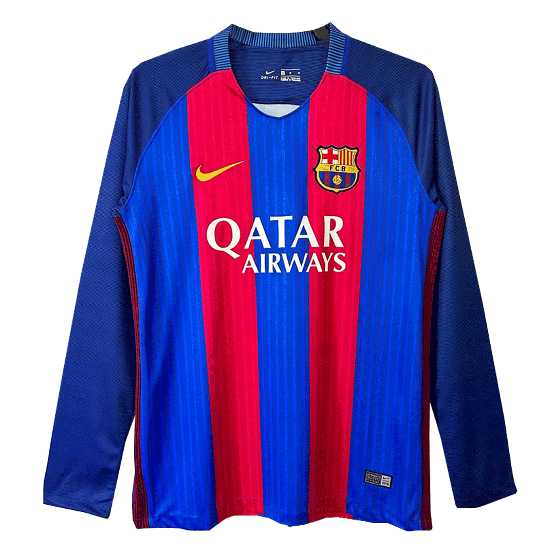 Retro Barcelona Home Long Sleeve Jersey 2016/17