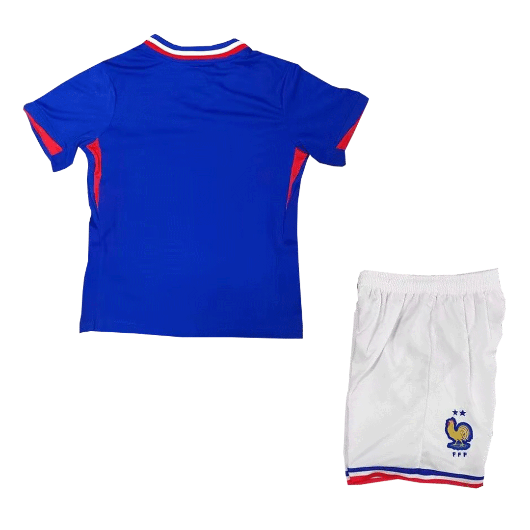 Kids France Home Kit Jersey+Shorts Euro 2024