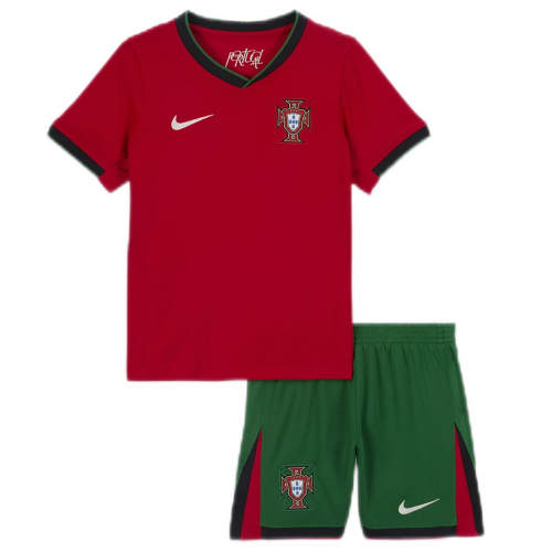 Kids Portugal Home Kit Jersey+Shorts Euro 2024