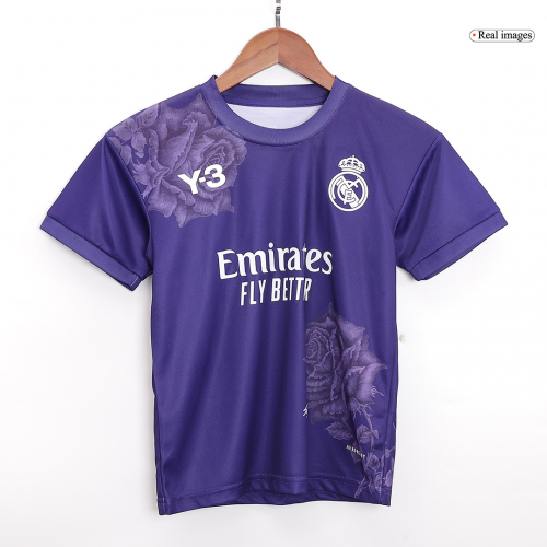 Kids Real Madrid Y-3 Fourth Jersey Kit Purple 2023/24