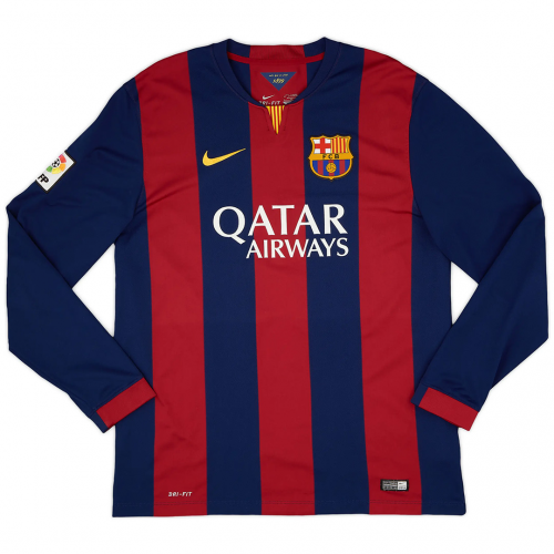 Neymar JR #11 Barcelona Home Long Sleeve Retro Jersey 2014/15