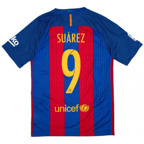 SUÁREZ #9 Barcelona Home Retro Jersey 2016/17