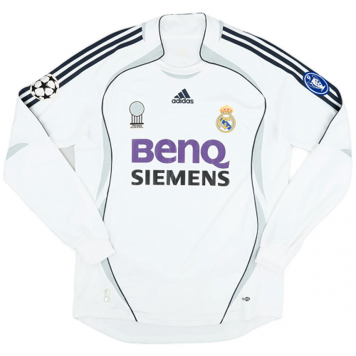 Real Madrid Retro Jersey Long Sleeve Home 2006/07