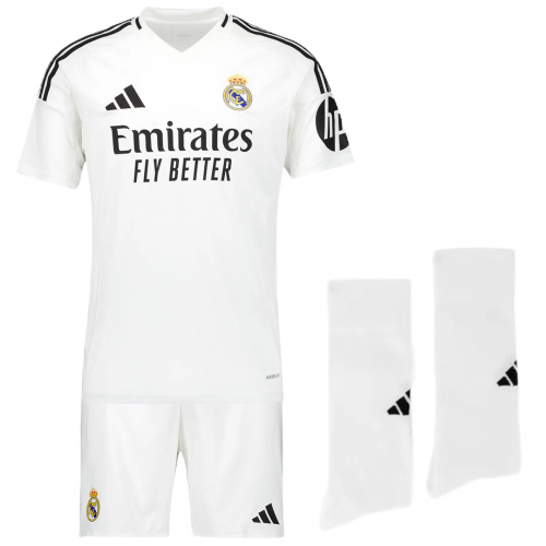 Kids Real Madrid Home Whole Jersey Kit 2024/25