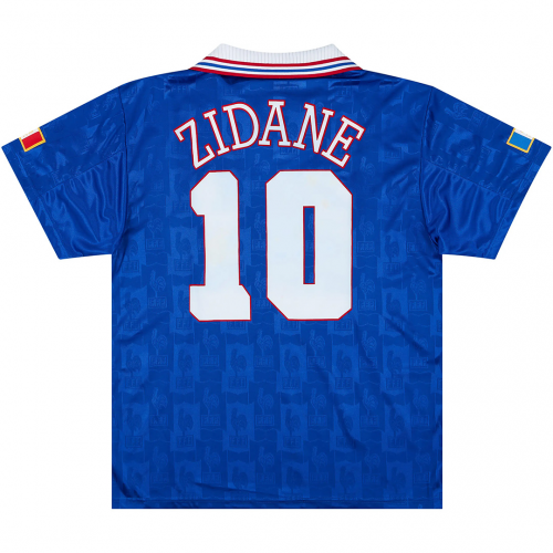 Zidane #10 France Retro Jersey Home Euro Cup 1996