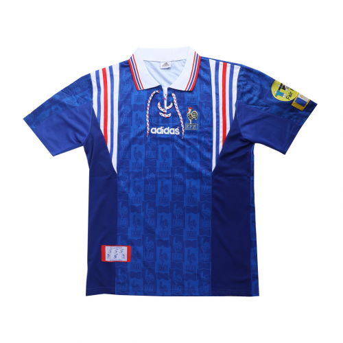 Zidane #10 France Retro Jersey Home Euro Cup 1996