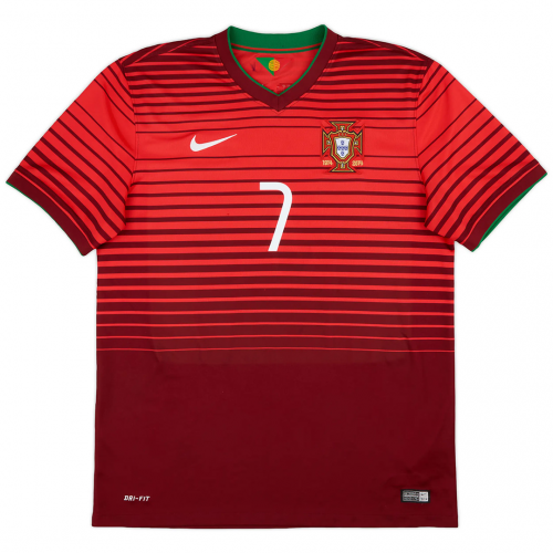 RONALDO #7 Retro Portugal Home Jersey 2014