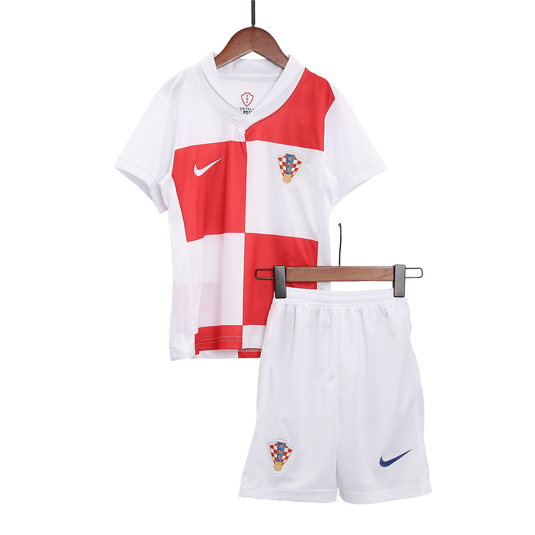 Kids Croatia Home Kit(Jersey+Shorts) Euro 2024