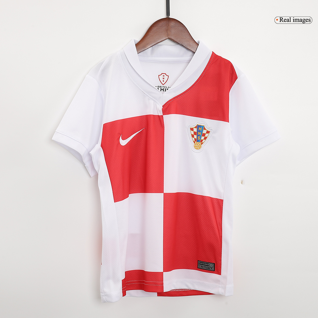 Kids Croatia Home Kit(Jersey+Shorts) Euro 2024