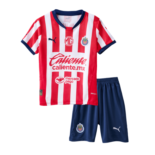 Kids Chivas Home Kit(Jersey+Shorts) 2024/25