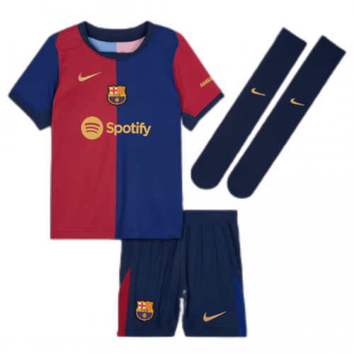 Kids Barcelona Home Full Kit(Jersey+Shorts+Socks) 2024/25