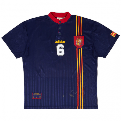 R. HIERRO #6 Retro Spain Away Jersey 1996