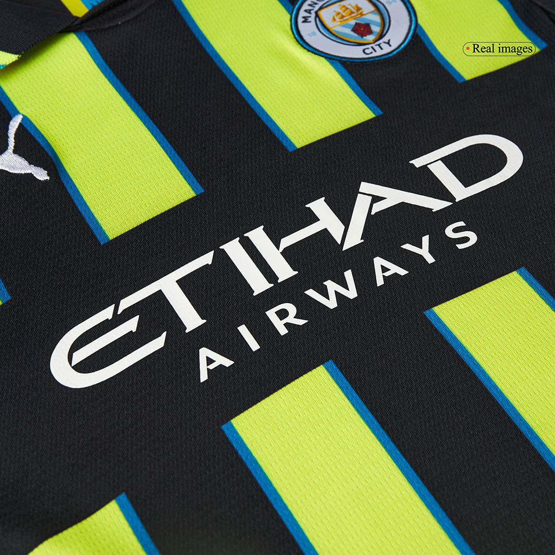 RODRIGO #16 Kids Manchester City Away Full Jersey Kit 2024/25