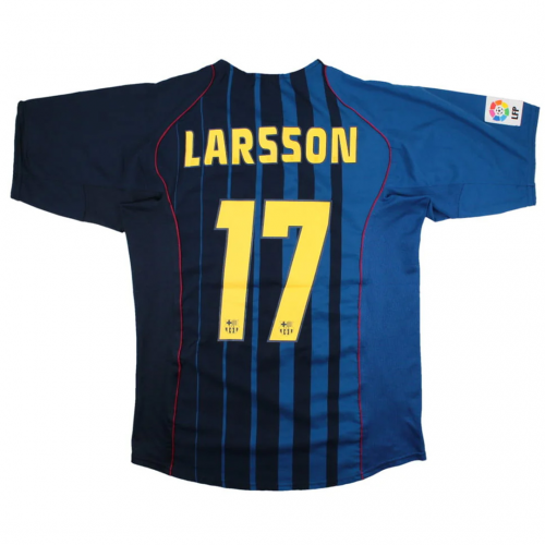 LARSSON #17 Retro Barcelona Away Jersey 2004/05