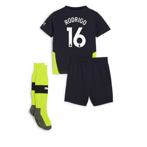 RODRIGO #16 Kids Manchester City Away Full Jersey Kit 2024/25