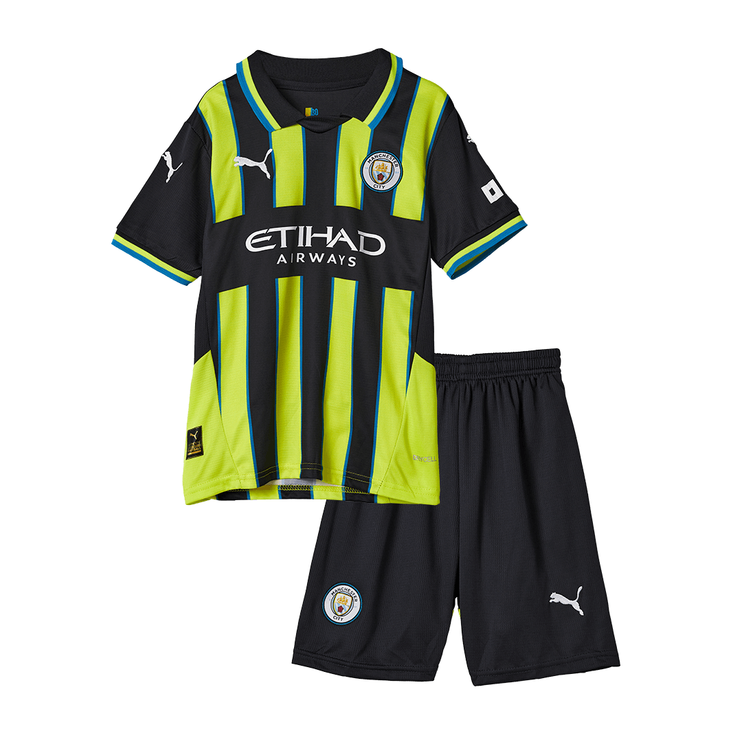 RODRIGO #16 Kids Manchester City Away Full Jersey Kit 2024/25