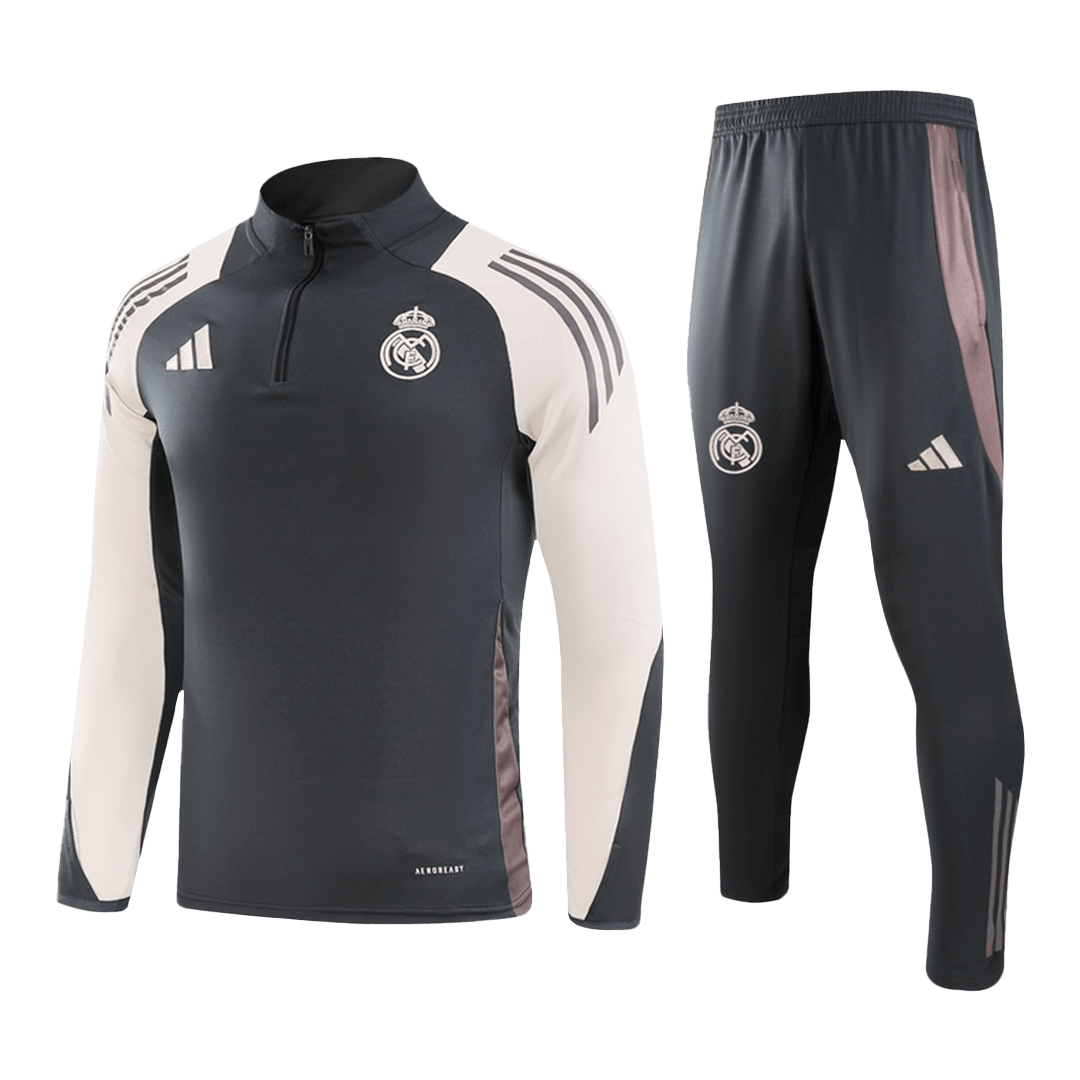 Kids Real Madrid Zipper Sweat Kit(Top+Pants) 2024/25