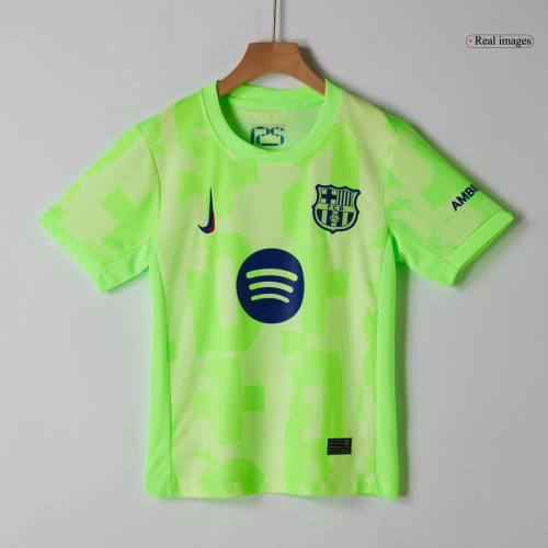 Kids Barcelona Third Spotify Logo Without Text Jersey Kit 2024/25