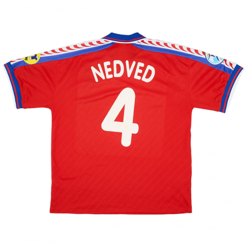 Nedved #4 Retro Czech Republic Home Jersey 1996/98