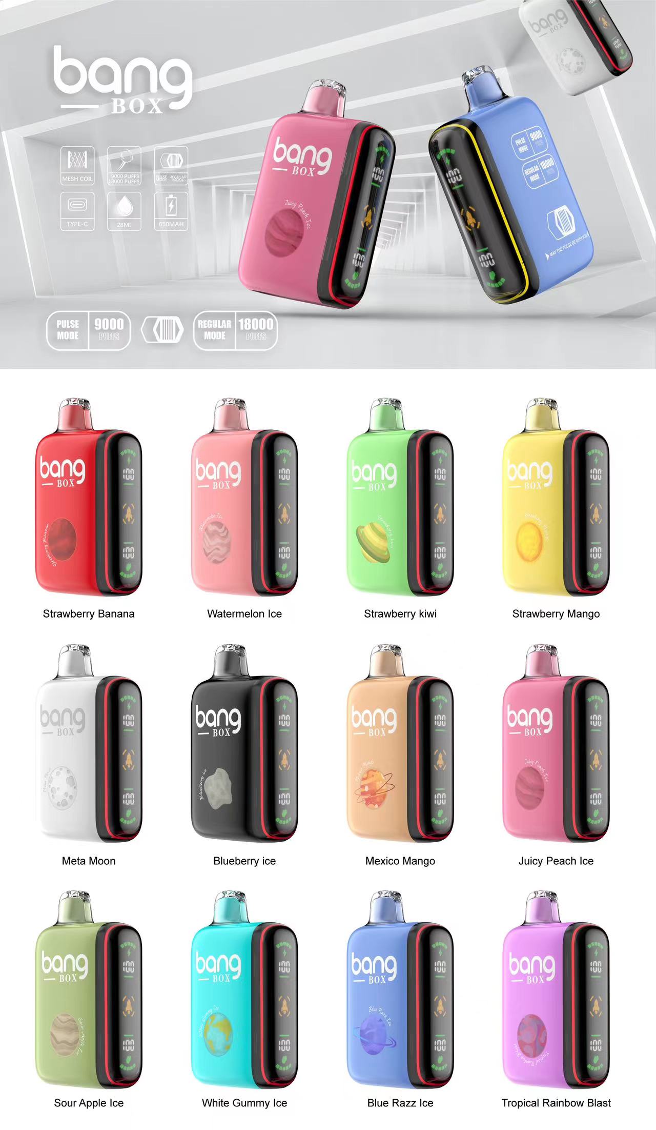 10pcs BANG BX4 18K Puffs Disposable Vape