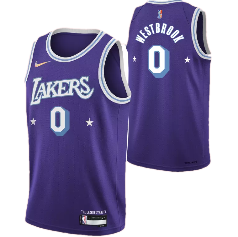 russell westbrook authentic lakers jersey